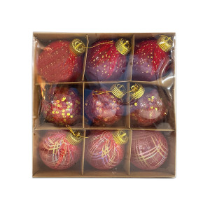 BOLA NAVIDEÑA ROJA 8CM X9