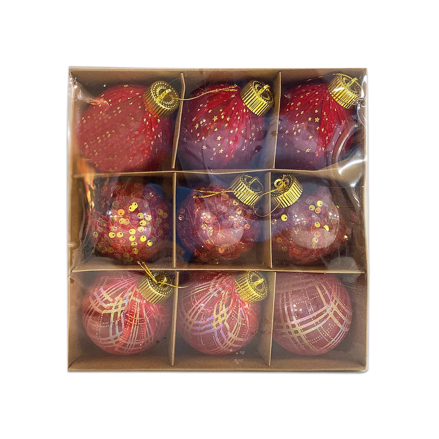 BOLA NAVIDEÑA ROJA 8CM X9