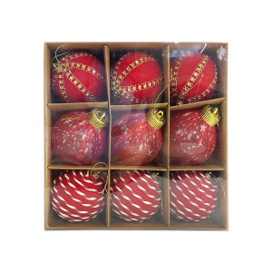BOLA NAVIDEÑA ROJA 8CM X9