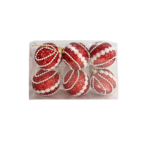 BOLA NAVIDEÑA ROJA 6CM X6