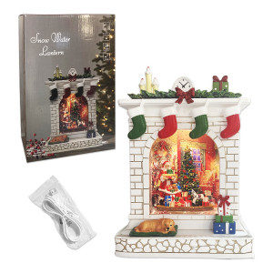 CHIMENEA NAVIDEÑA LUZ Y SONIDO (USB Y PILA AA)