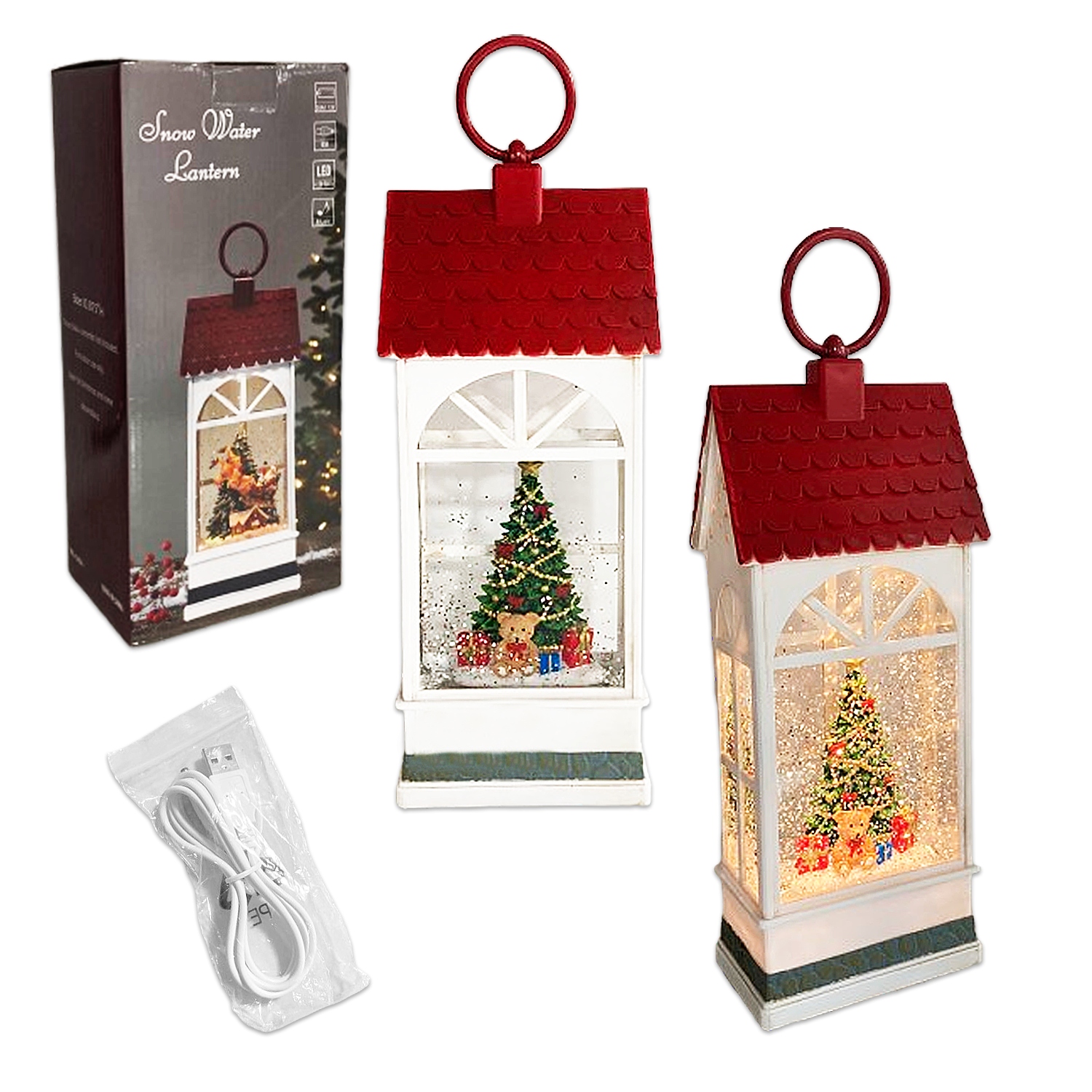 CASA NAVIDEÑA LUZ Y SONIDO (USB Y PILA AAA)