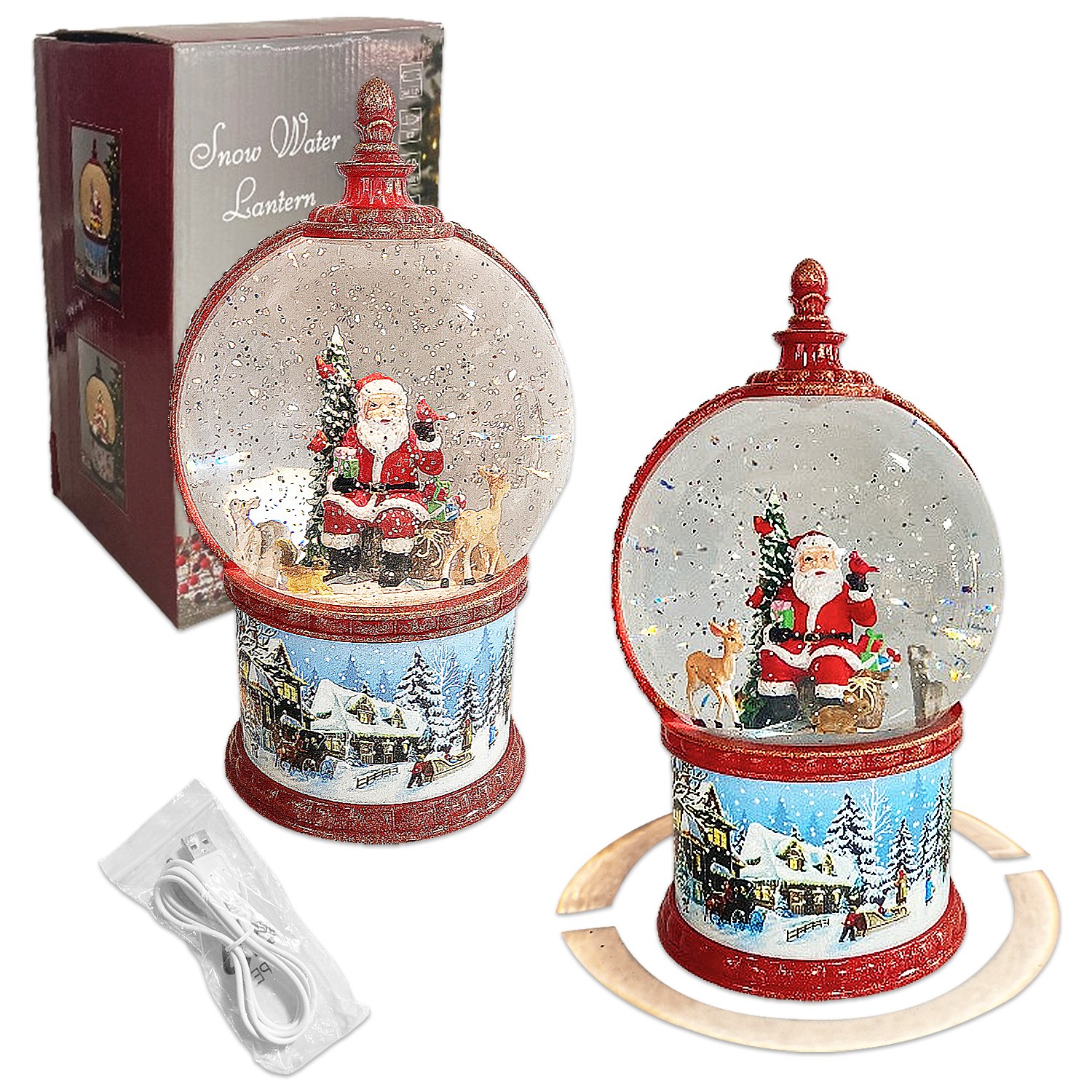 ESFERA NAVIDEÑA LUZ Y SONIDO (USB Y PILA AA)