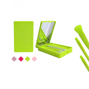 SET DE BROCHAS MAQUILLAJE X5 ESTUCHE CON ESPEJO DK-3565 (PQTX12)