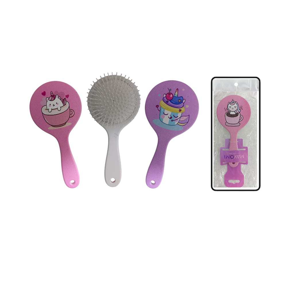 CEPILLO REDONDO ESTAMPADO UNICORNIO BMR-6310-2