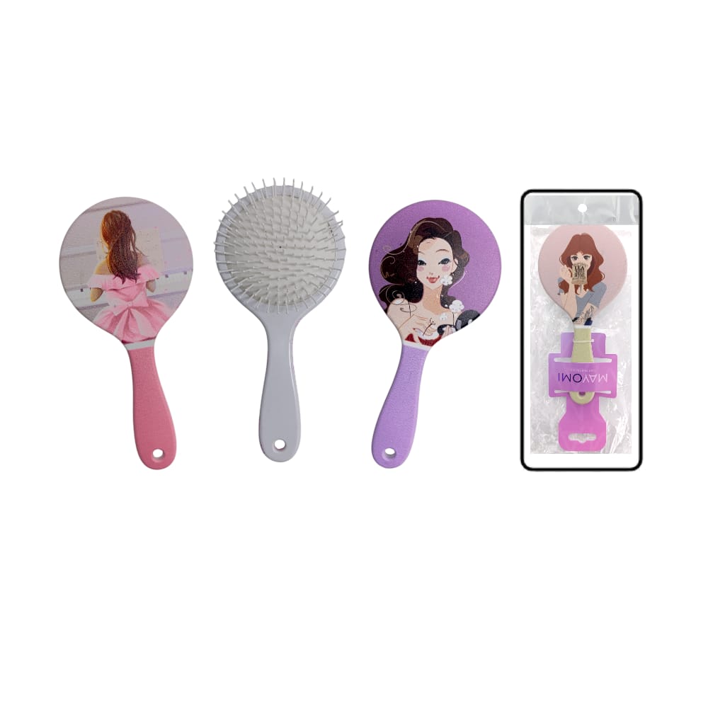 CEPILLO REDONDO ESTAMPADO GIRL COFFE BMR-6310-7