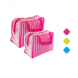 COSMETIQUERA TRANSPARENTE RAYAS DK-2392