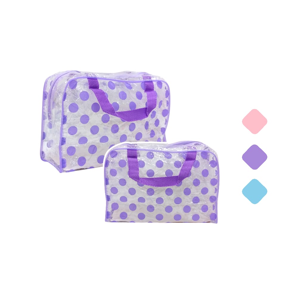 COSMETIQUERA TRASNPARENTE PUNTOS DK-2395