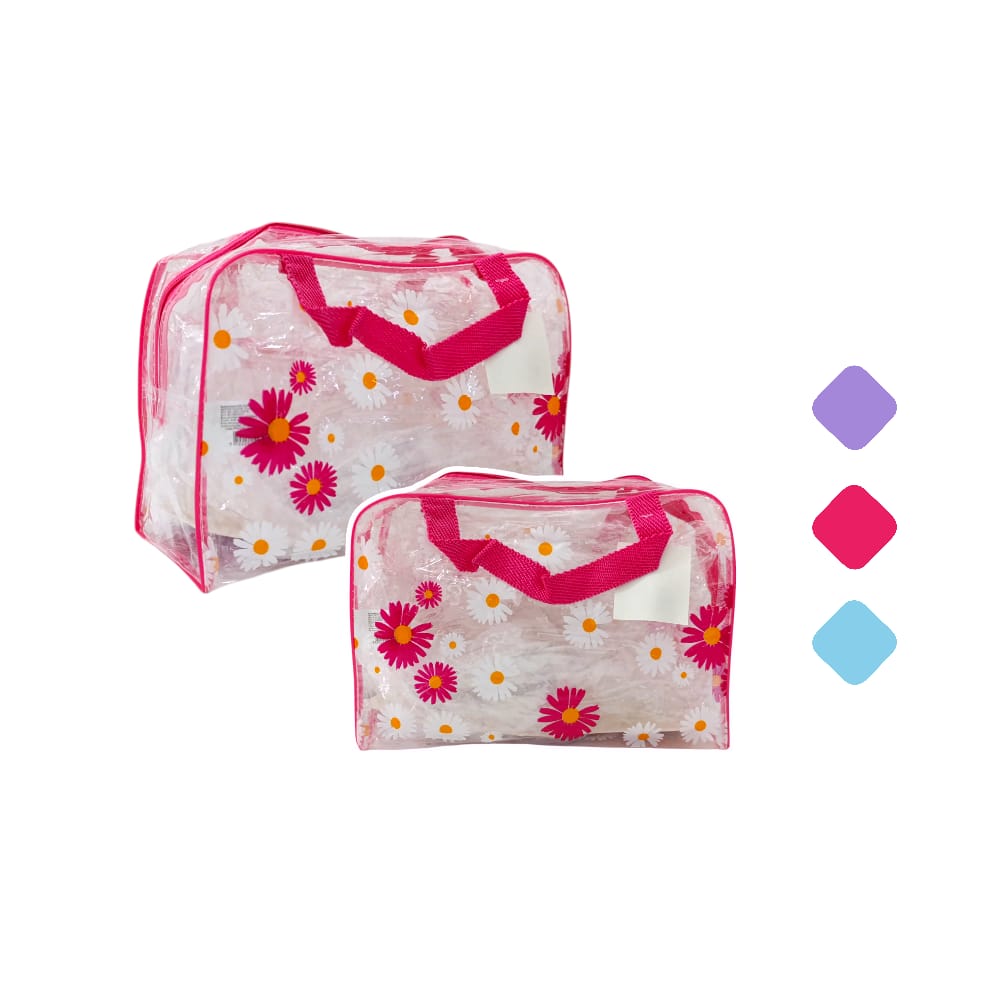 COSMETIQUERA TRASNPARENTE FLORES DK-2396