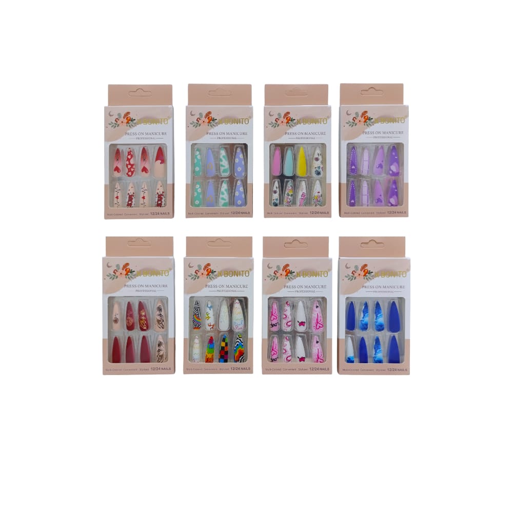 UÑA POSTIZA ESTAMPADA EN CAJA DK-2224 (PQTX12)