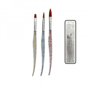 PINCEL ESCARCHADO PARA UÑAS X3 DK-3676 (PQTX12)