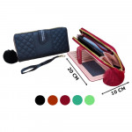 BILLETERA DAMA + POMPOM COLORES DK819-8