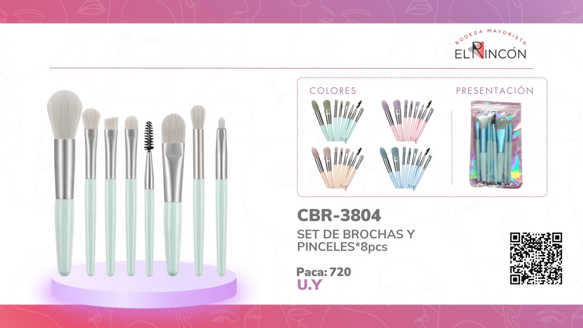 SET DE BROCHAS Y PINCELES*8pcs BMR-3804