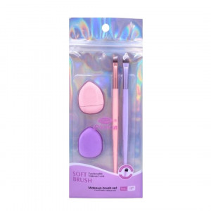 SET DE PINCELES Y BORLAS PARA COSMETICOS*4PCS BMR-4458