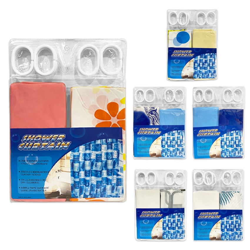 CORTINA BAÑO X2 SURTIDO EN COLORES 19G