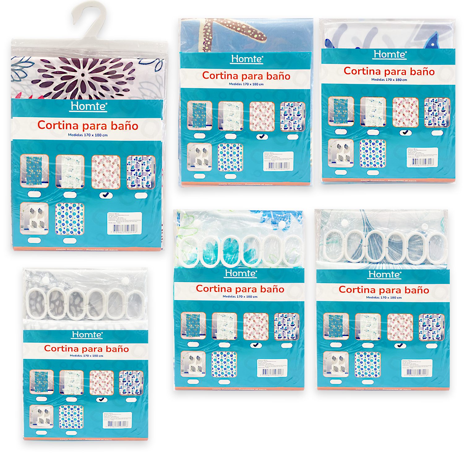 CORTINA DE BAÑO TIPO TELA 170*180CM