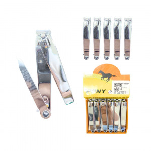 CAJA CORTAUÑAS X12 PCS PLATEADO PONY N-0818