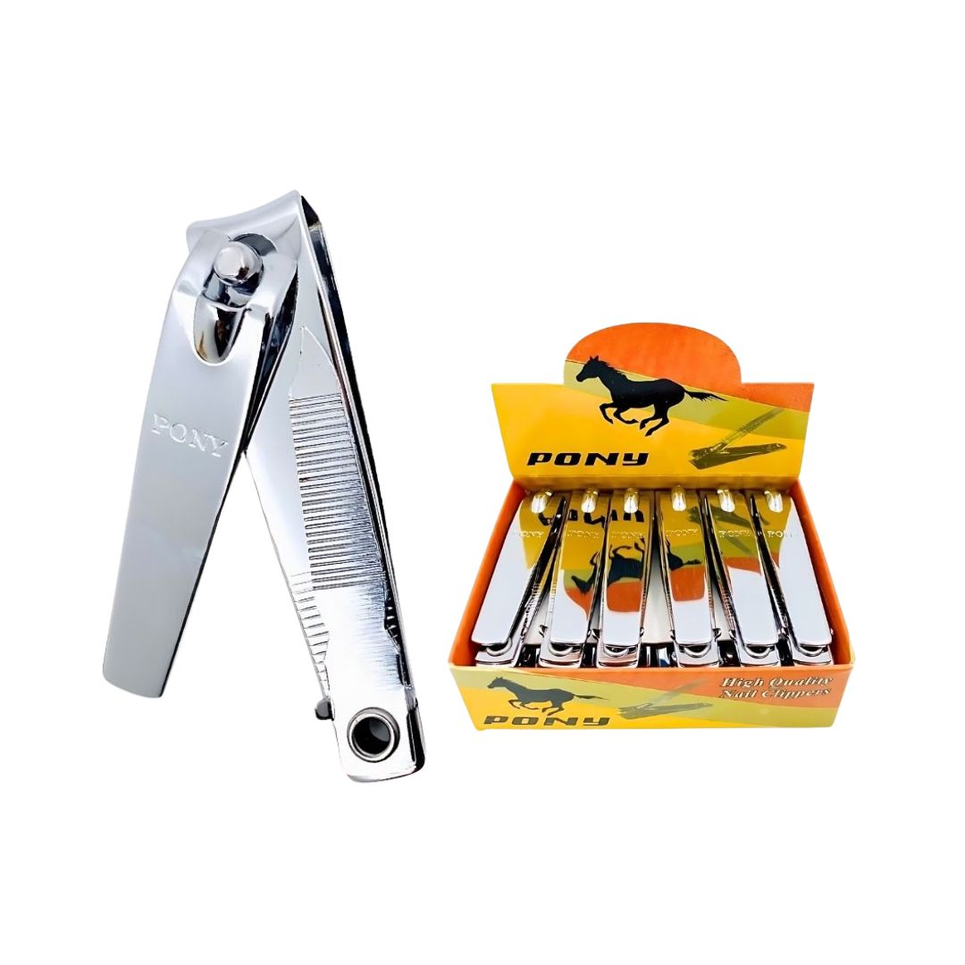 CAJA CORTAUÑAS PONY PLATEADO FINO*12PCS 608