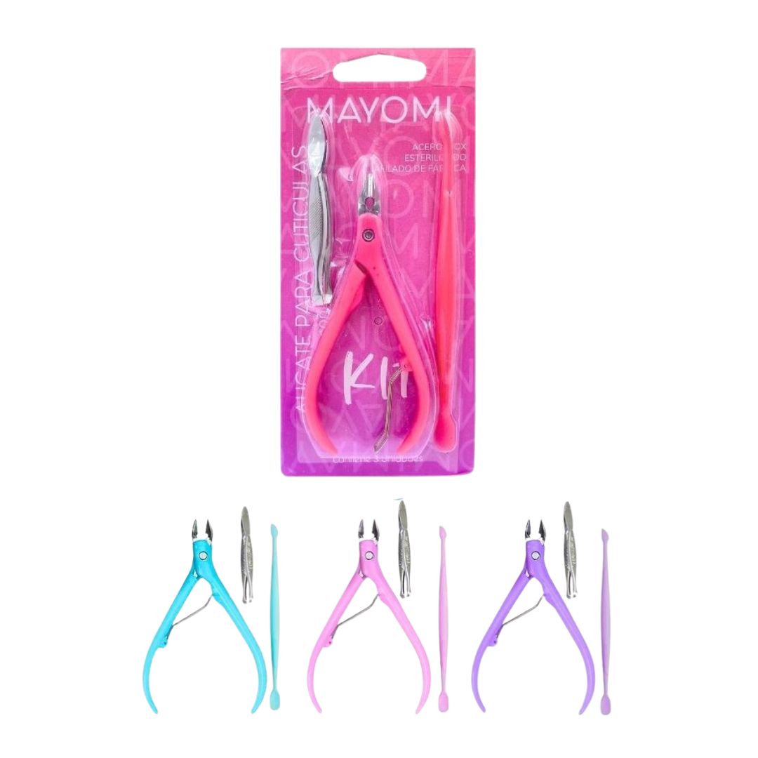 CORTACUTICULA MAYOMI CON ESPATULA Y DEPILADOR BMR-3630