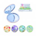 CAJA*12 ESPEJO LUJO DOBLE CARA FLORES ESTAMPADO BMR-4890-4