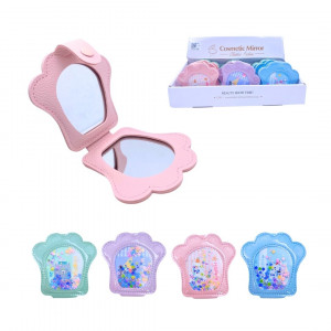 CAJA*12 ESPEJO LUJO DOBLE CARA HUELLITA ESTAMPADO BMR-5465