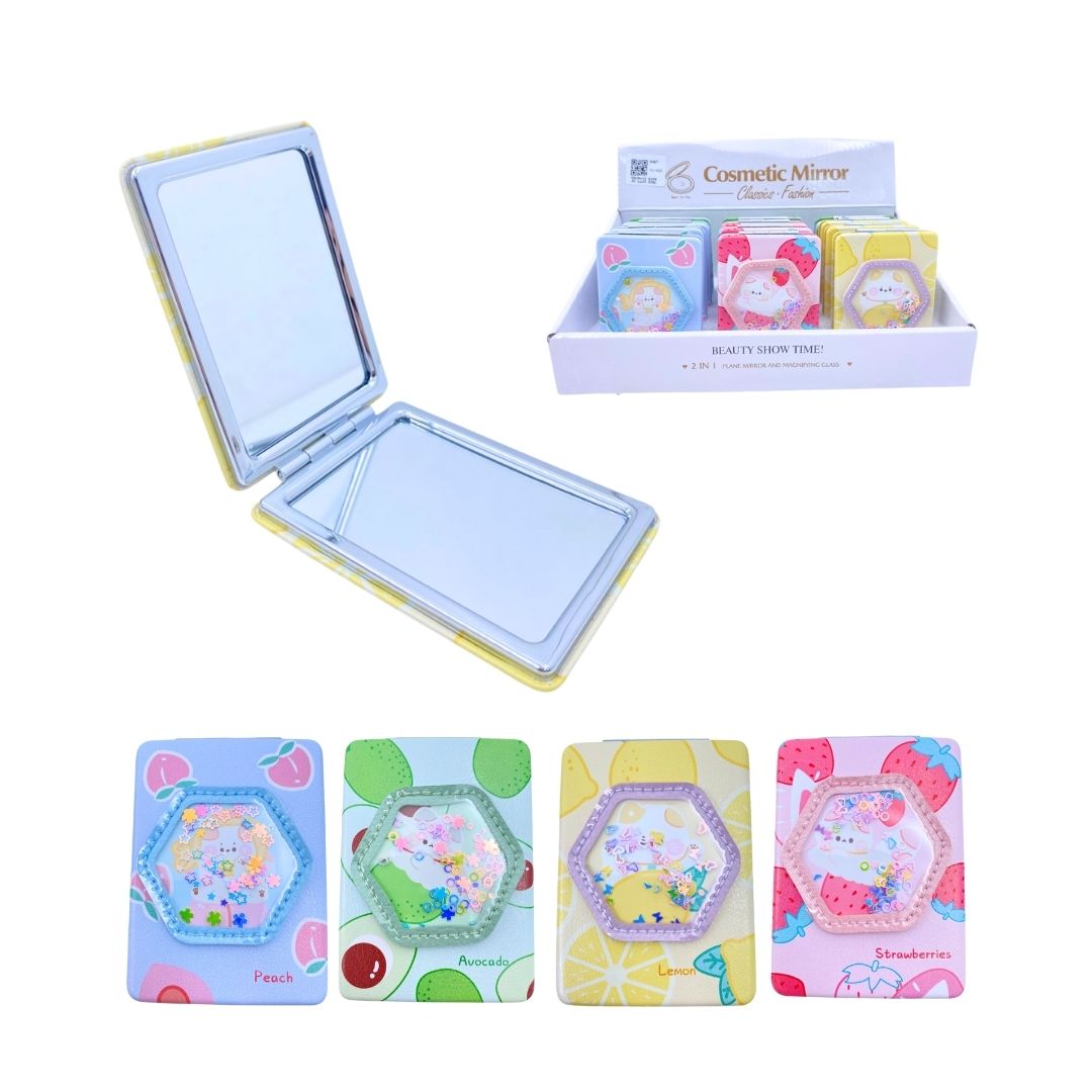 CAJA*12 ESPEJO LUJO DOBLE CARA ESTAMPADO BMR-5467