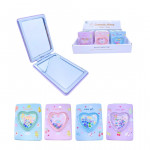 CAJA*12 ESPEJO LUJO DOBLE CARA CORAZON ESTAMPADO BMR-5469