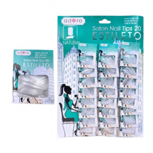 CARTON UÑA X24 ADORO TRANSPARENTE ESTILETO 15106T