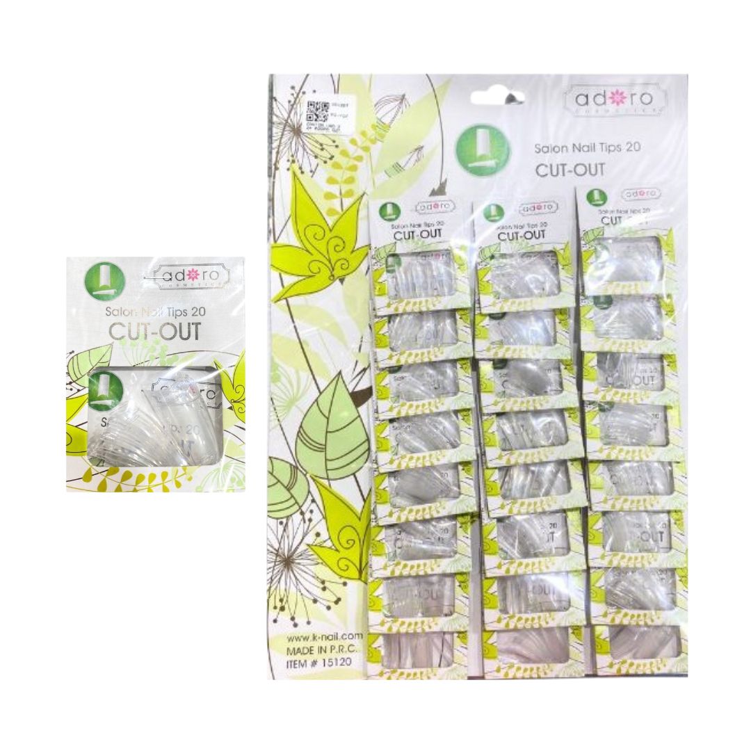CARTON UÑA X24 ADORO CUT OUT TRANSPARENTE 15120T