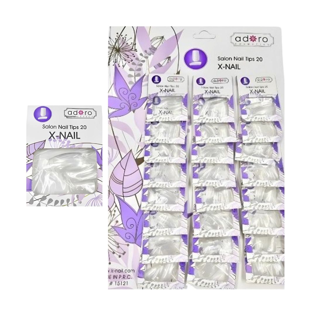 CARTON UÑA X24 ADORO XNAIL TRANSPARENTE 15121