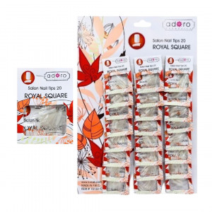 CARTON UÑA X24 ADORO ROYAL SQUARE TRANSPARENTE 15122