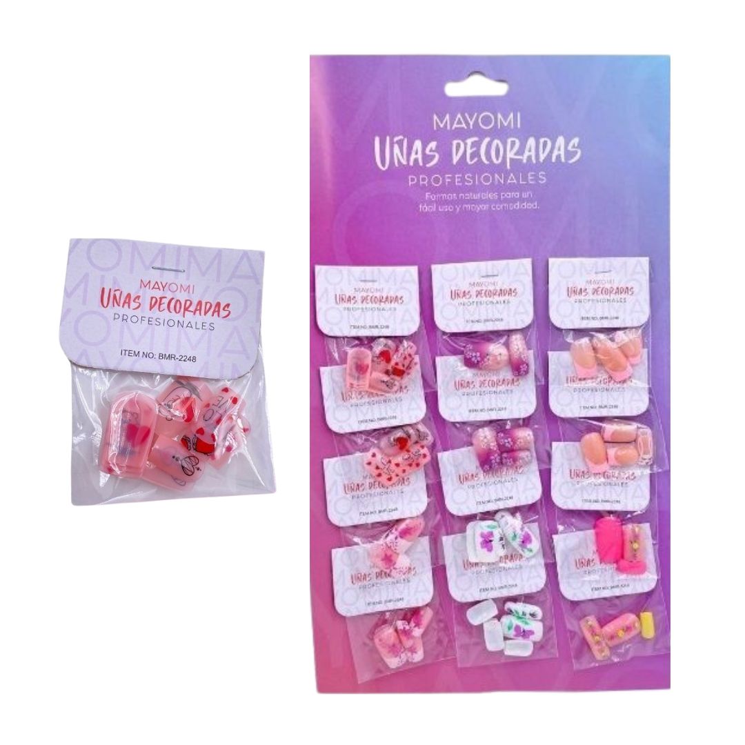 CARTON DE UÑA DECORADA MAYOMI*12PCS BMR-2248