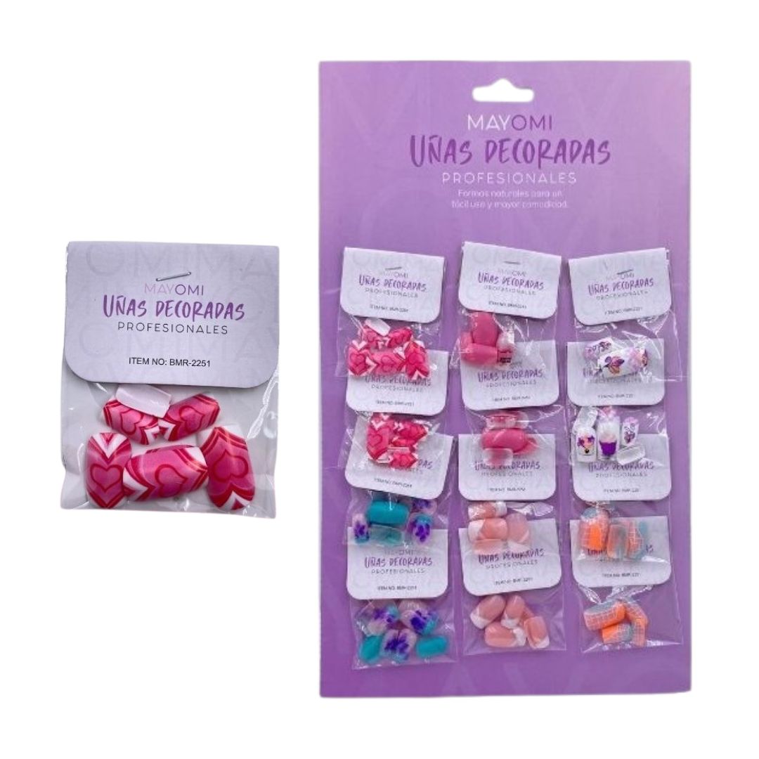 CARTON DE UÑA DECORADA MAYOMI*12PCS BMR-2251