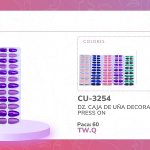 DZ. CAJA DE UÑA DECORADA PRESS ON BMR-3254