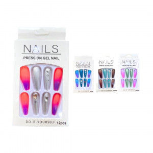 DZ. UÑA DECORADA EN CAJA CON APLIQUES H031