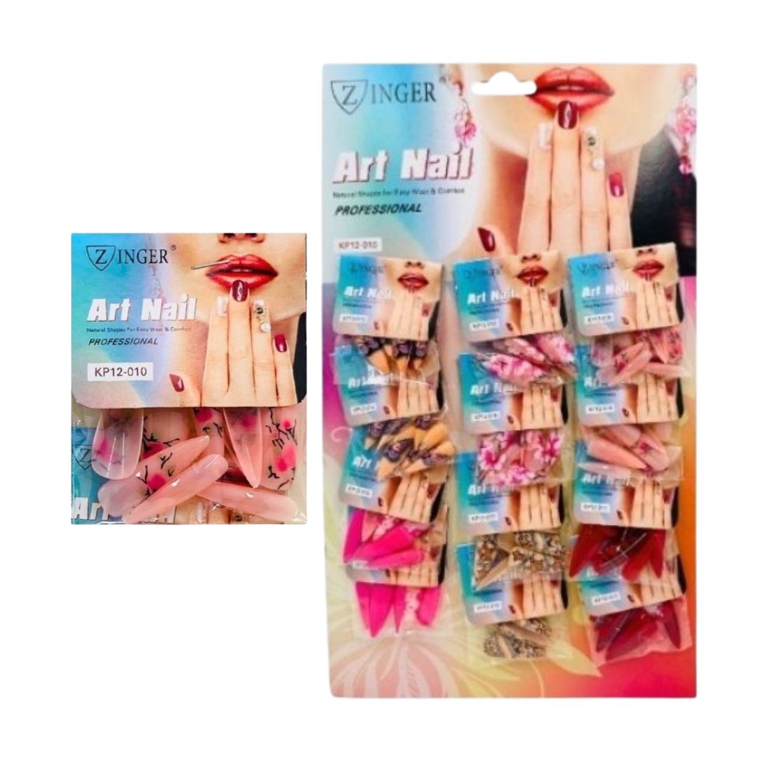 CARTON UÑA DECORADA*12 ESTILETO KP12-010
