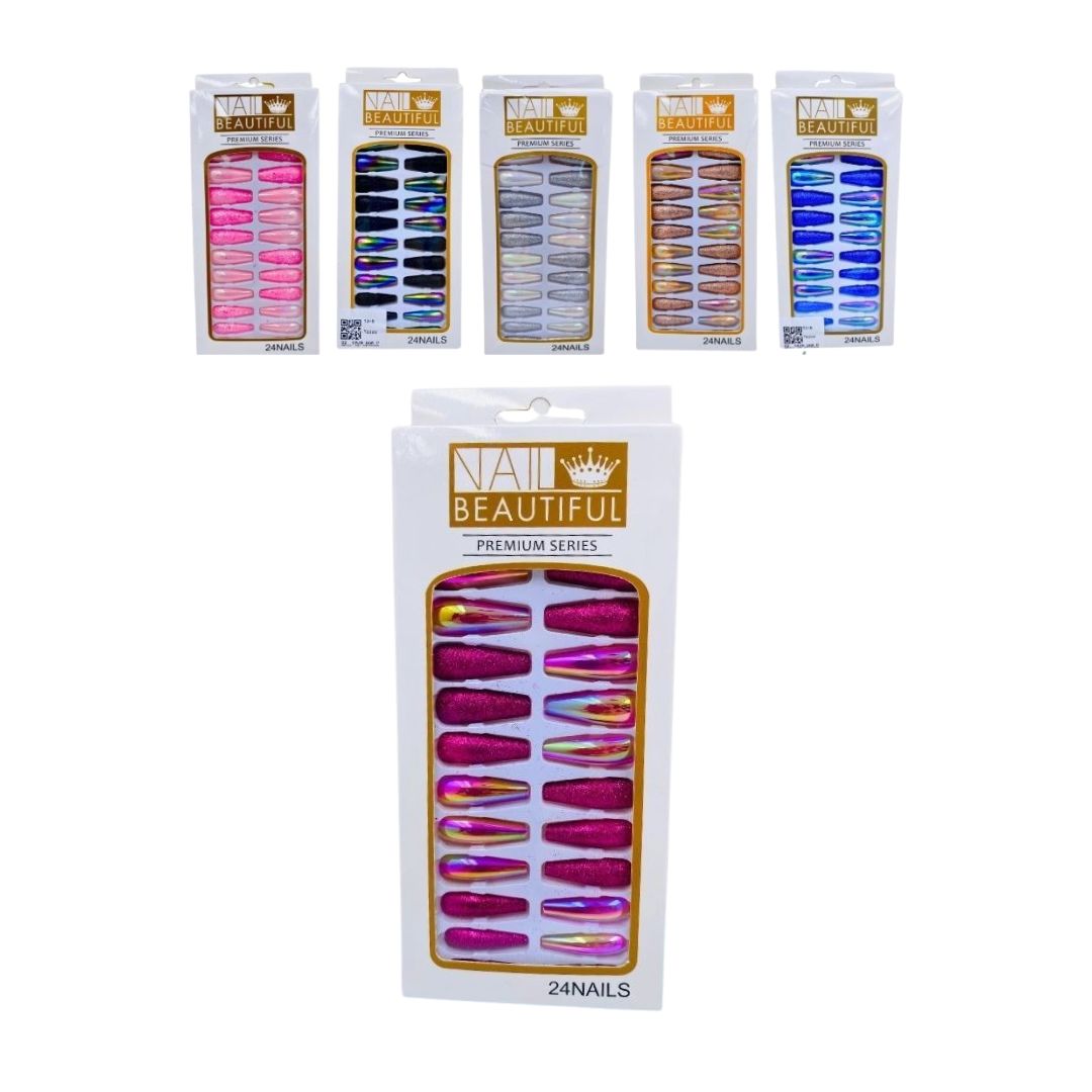 DZ. CAJA UÑA PRESS ON DECORADA STILETTO TJ-5