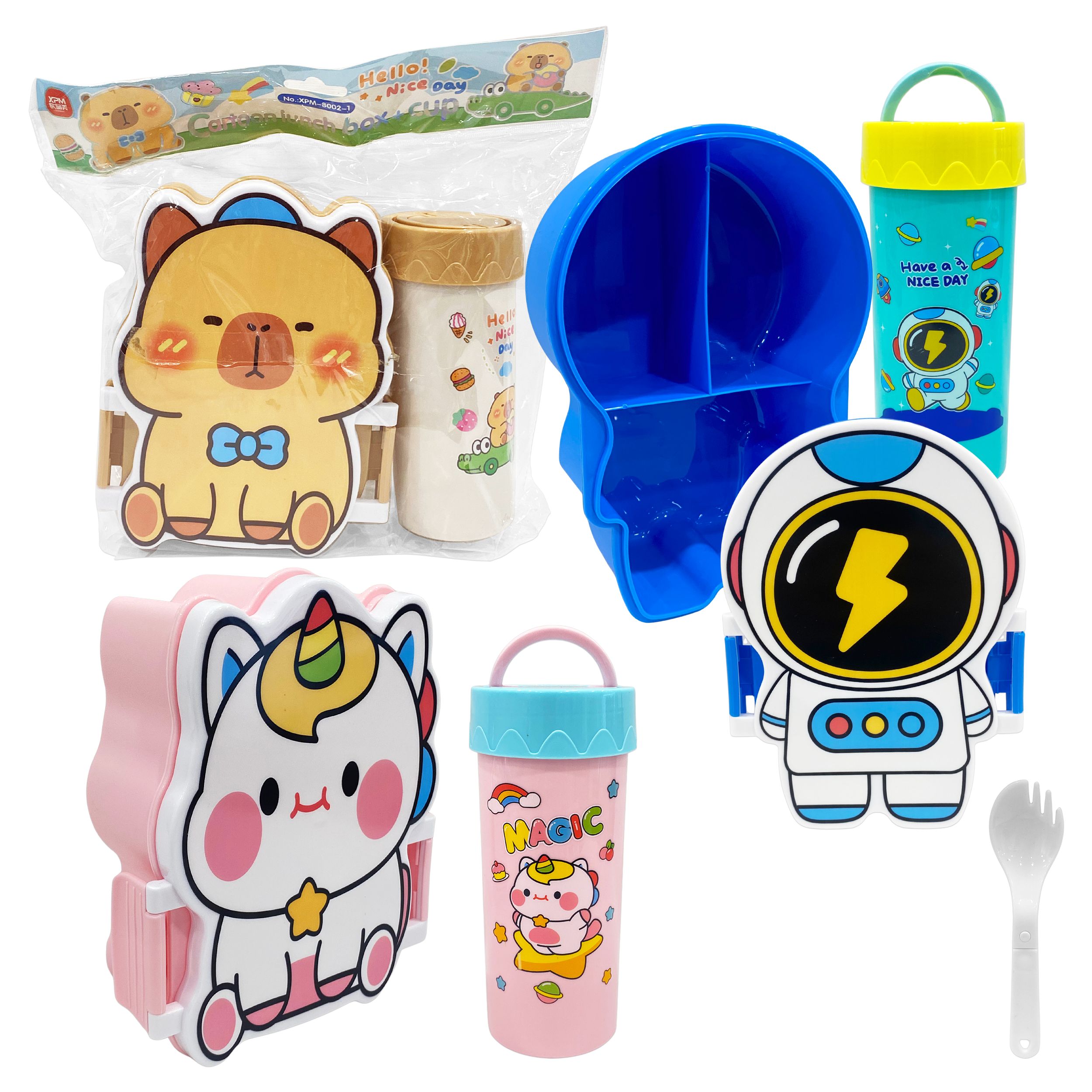 LONCHERA CON TERMO INFANTIL MOTIVOS 1000ML+200ML