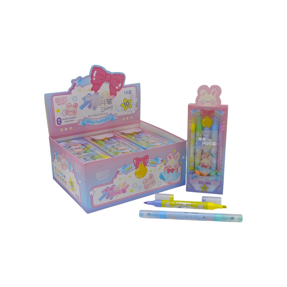 RESALTADOR DOBLE PUNTA ESCARCHADO X5 DK-2487 (CJAX18)