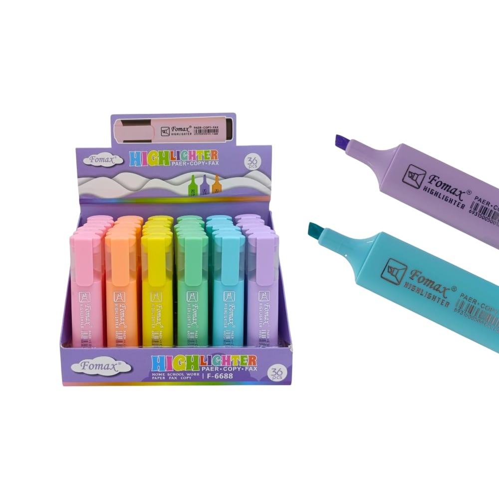 RESALTADORES COLORES PASTEL EN CAJA DK-6688 (CJAX36)