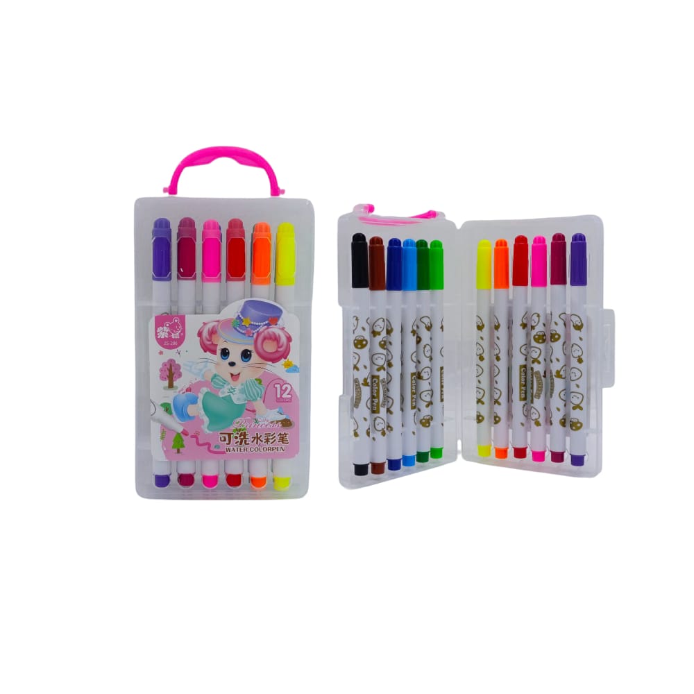 MARCADOR TIPO PLUMON EN ESTUCHE DELGADO ZS-206 X12