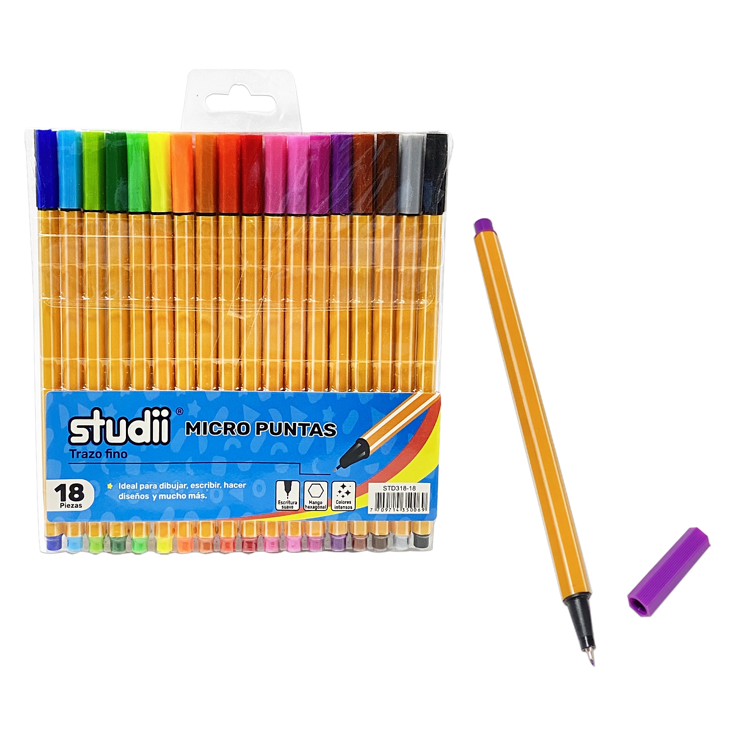 SET DE MICROPUNTA COLORES X18