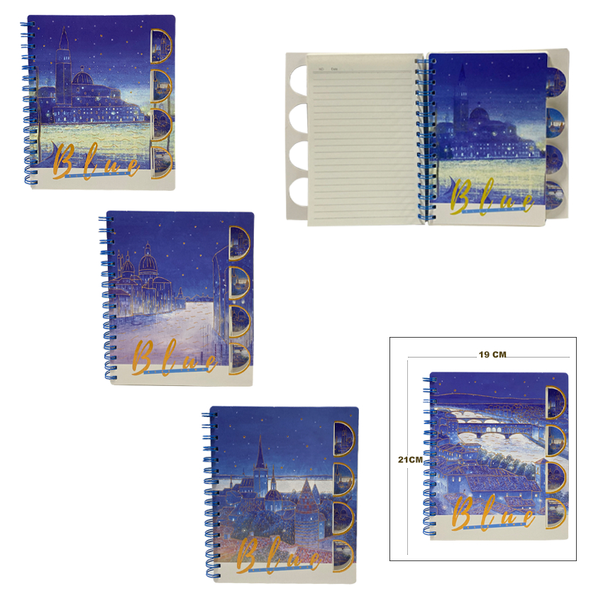 AGENDA ARGOLLADA ESTAMPADA LINEAS.