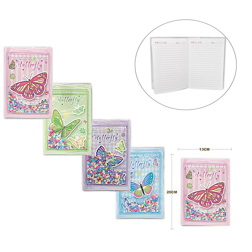 AGENDA MARIPOSA CON LENTEJUELAS