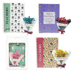 AGENDA ARGOLLADA CON FLORES LINEAS.