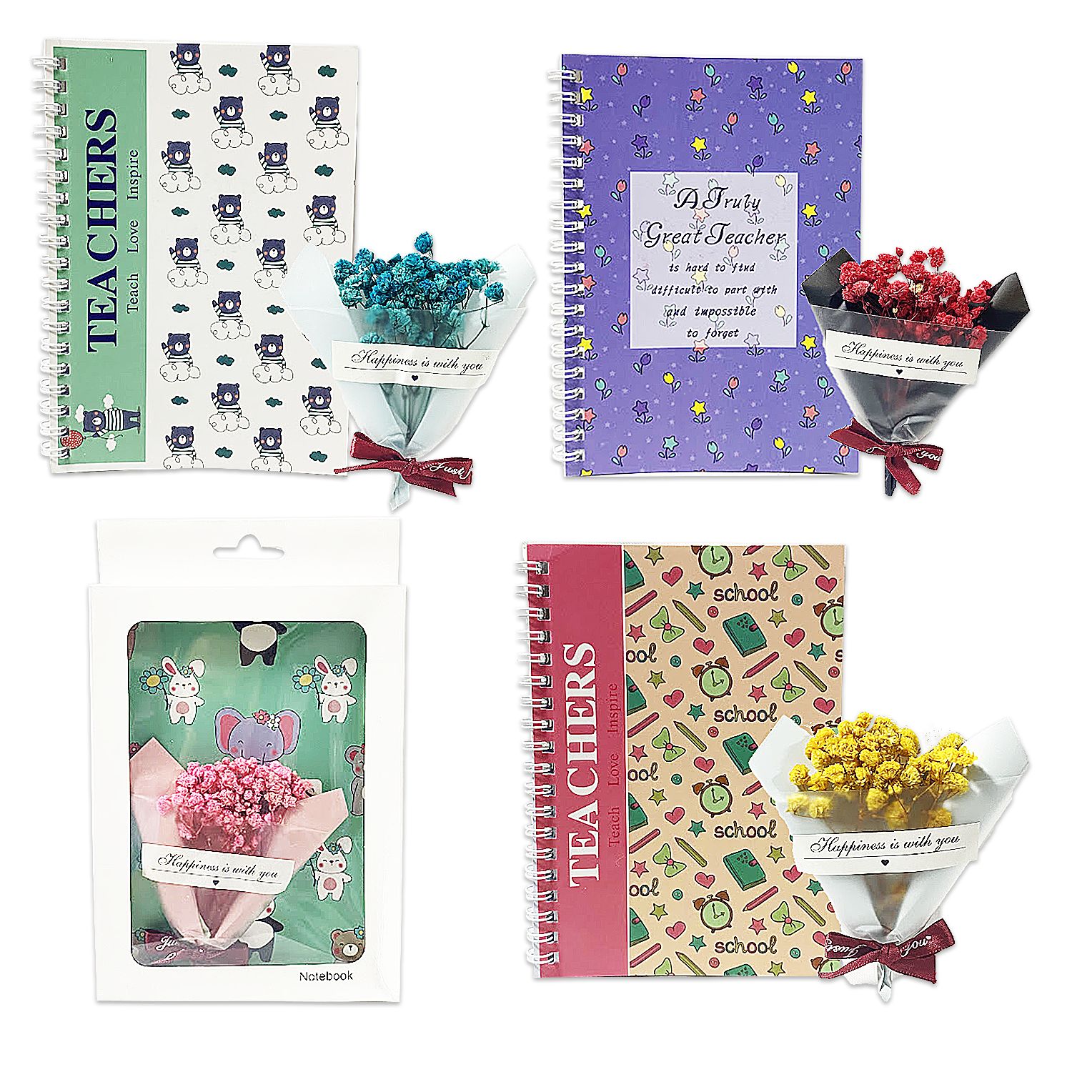 AGENDA ARGOLLADA CON FLORES LINEAS.