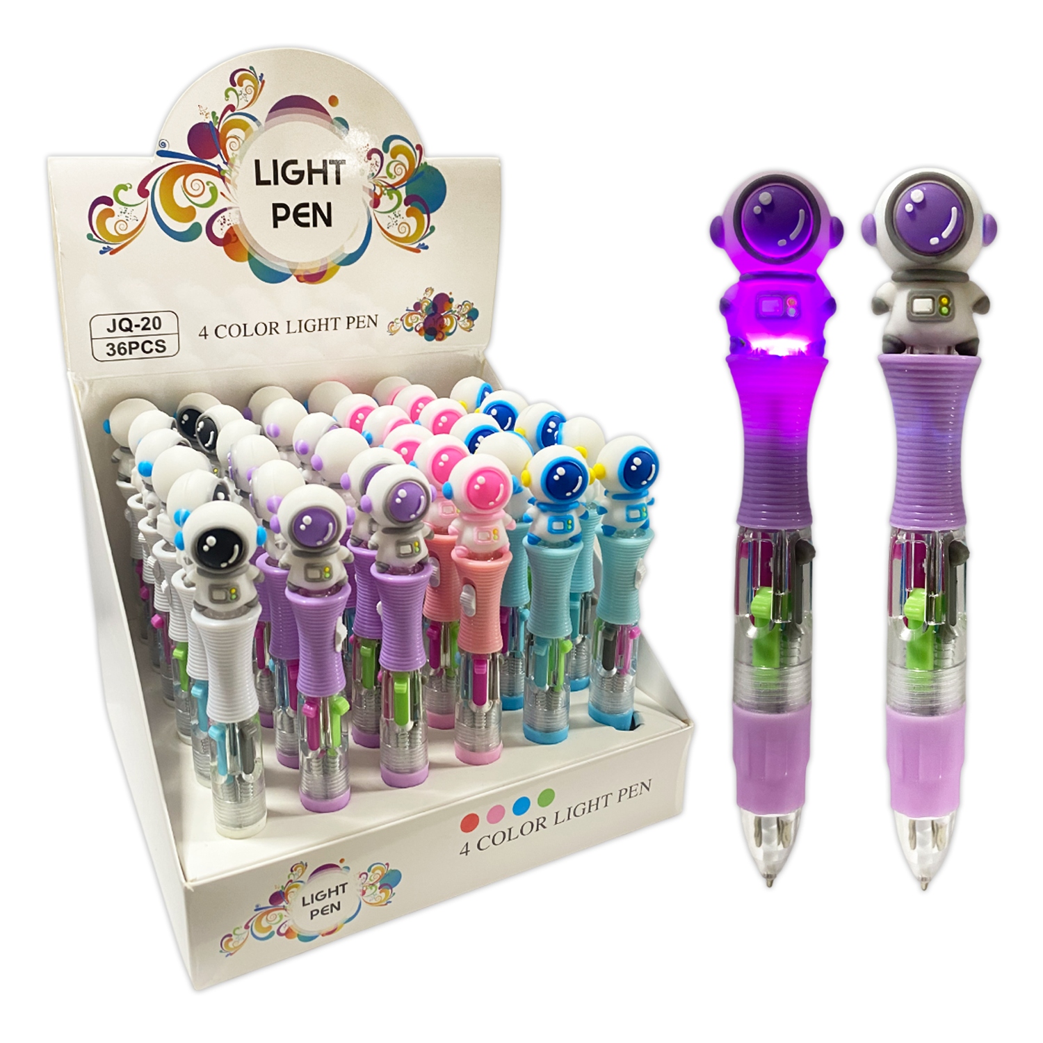 LAPICERO ASTRONAUTA 4 PUNTAS CON LUZ (CJX36)