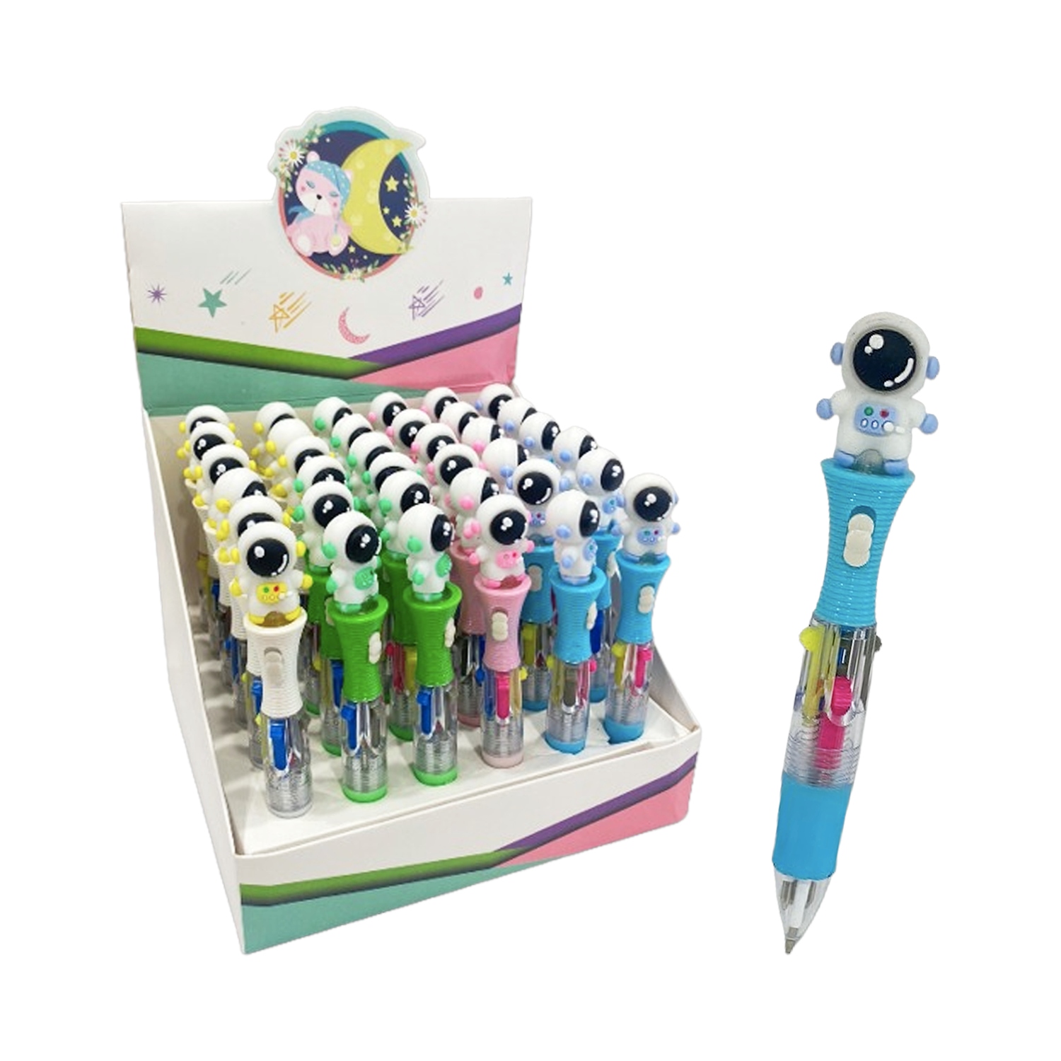 LAPICERO ASTRONAUTA 4 PUNTAS CON LUZ (CJX36)