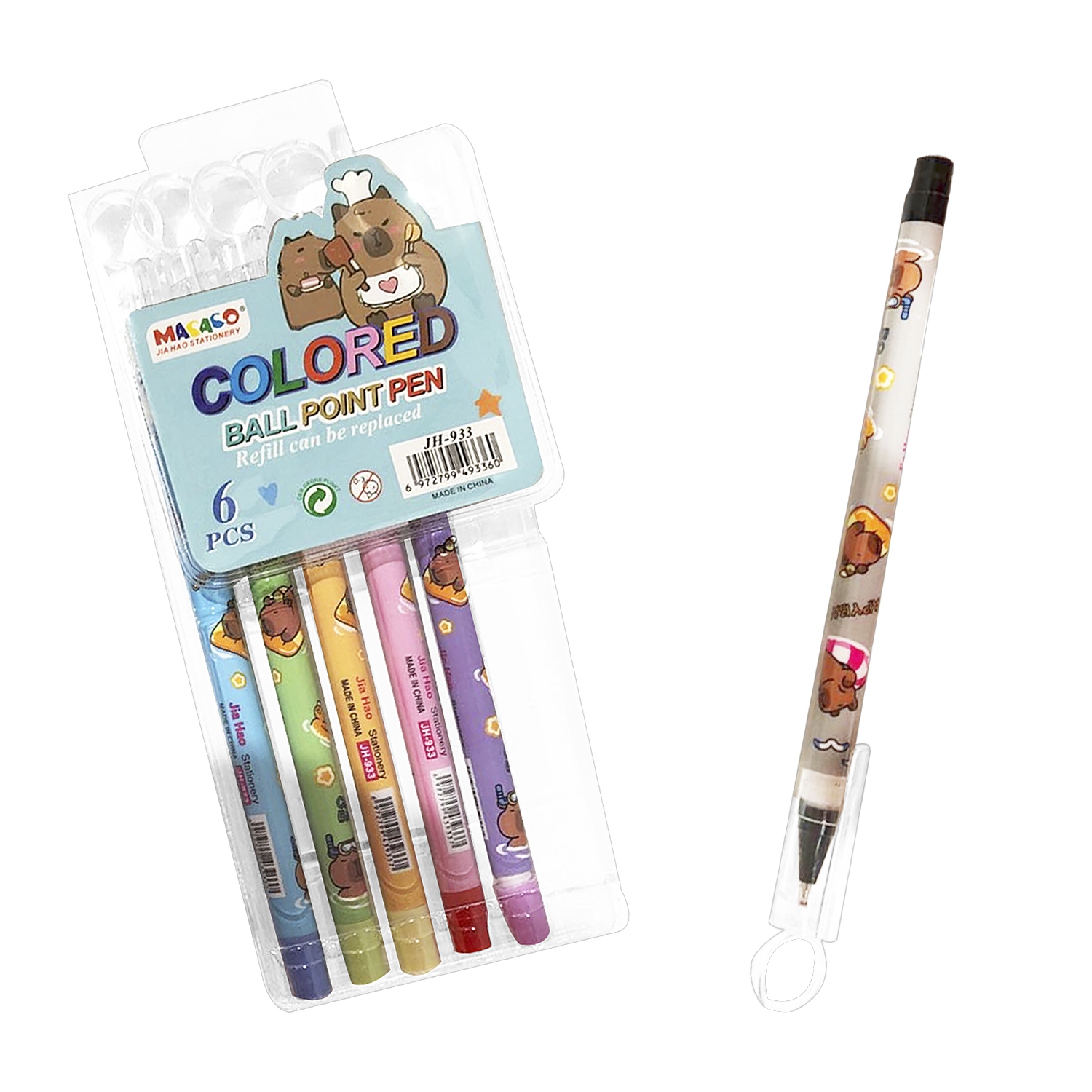 SET LAPICERO CAPIBARA X6