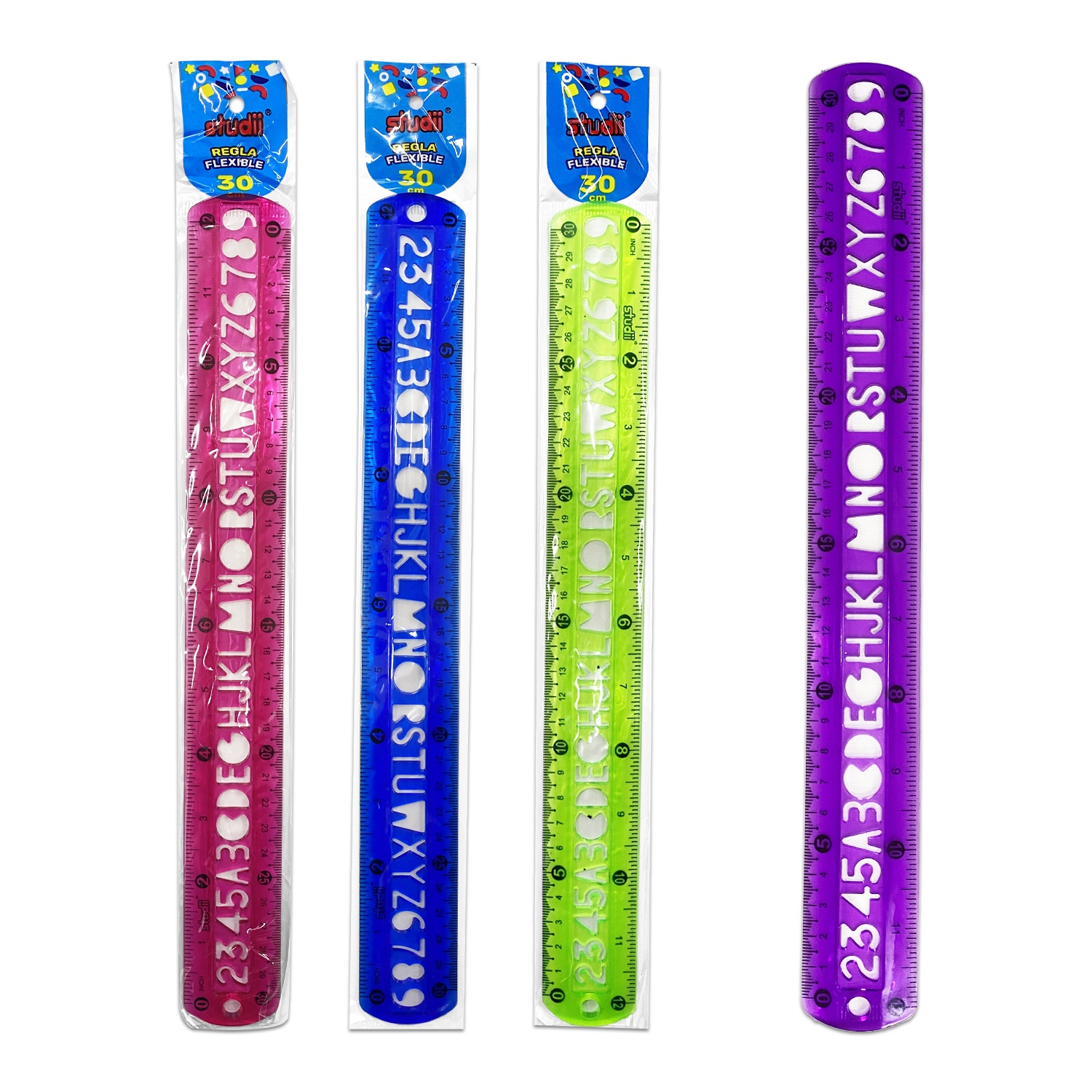 REGLA FLEXIBLE CON LETRAS 30CM